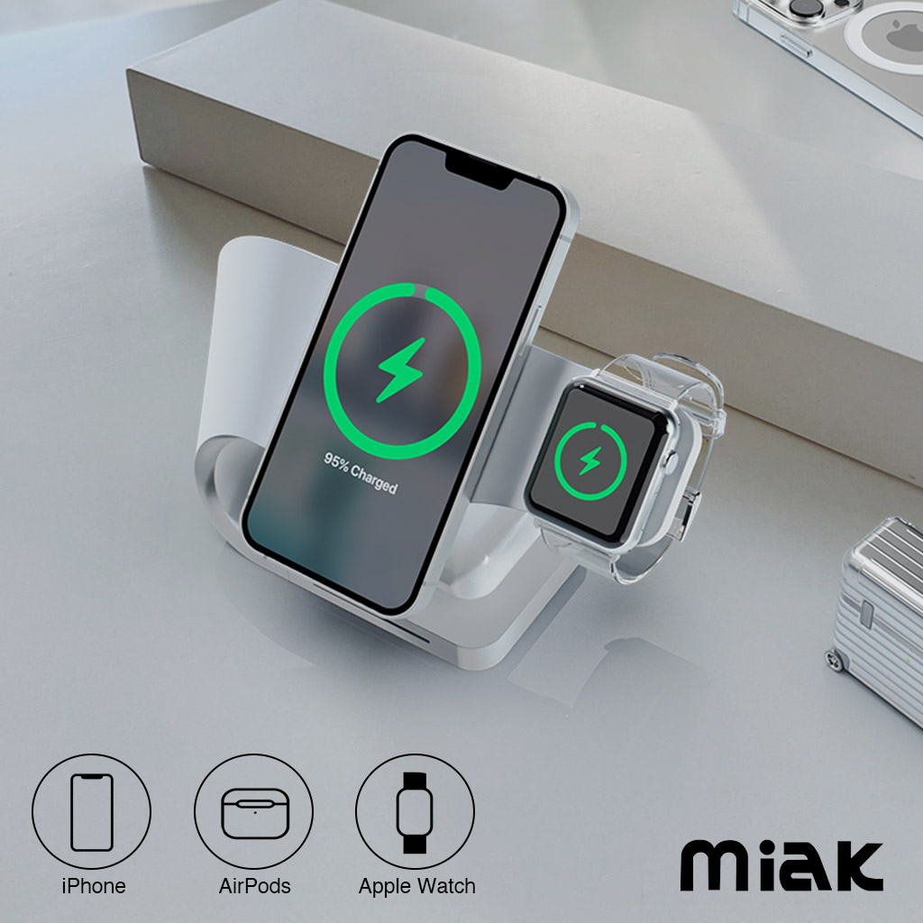 miak MagSafe対応 3in1 Wave ワイヤレス充電スタンド